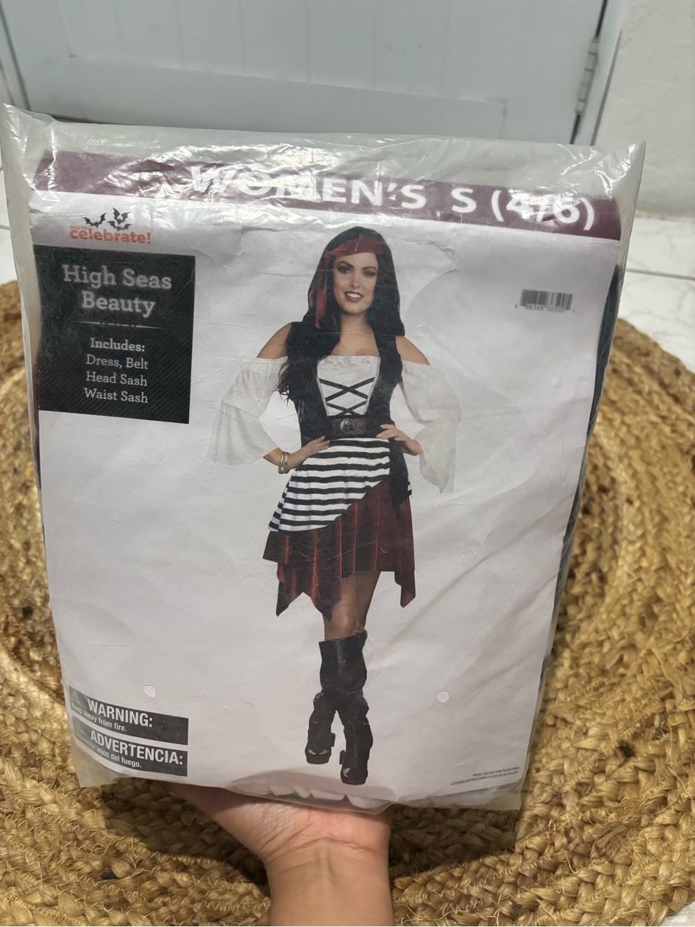 Celebrate It Women's Pirate Dress Costume in White, Black, Red